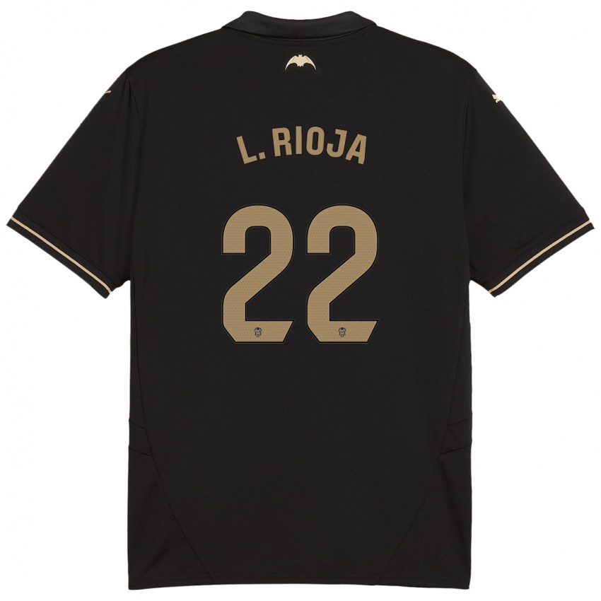 Niño Camiseta Luis Rioja #22 Negro 2ª Equipación 2024/25 La Camisa