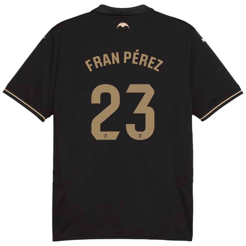 Niño Camiseta Fran Pérez #23 Negro 2ª Equipación 2024/25 La Camisa