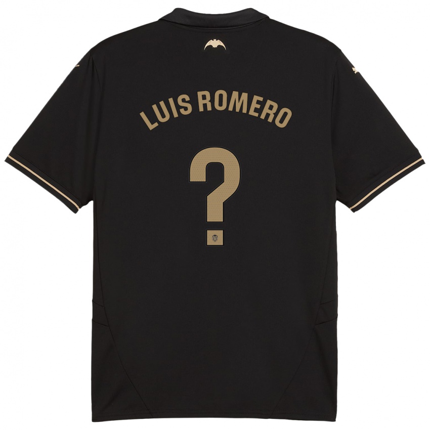 Niño Camiseta Luis Romero #0 Negro 2ª Equipación 2024/25 La Camisa