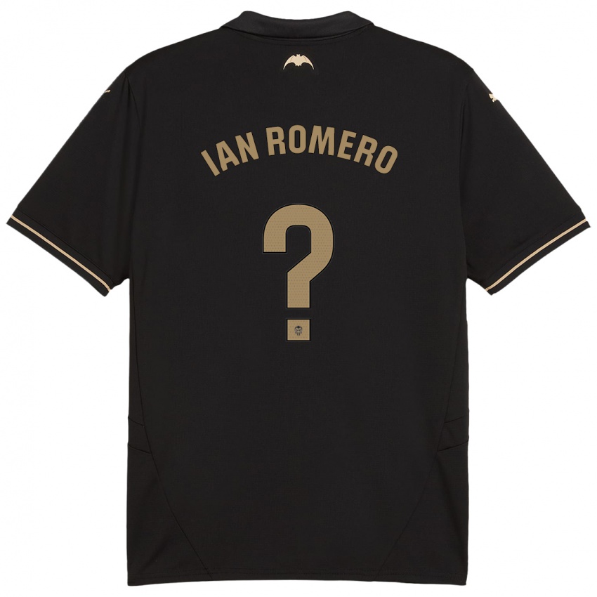 Niño Camiseta Ian Romero #0 Negro 2ª Equipación 2024/25 La Camisa