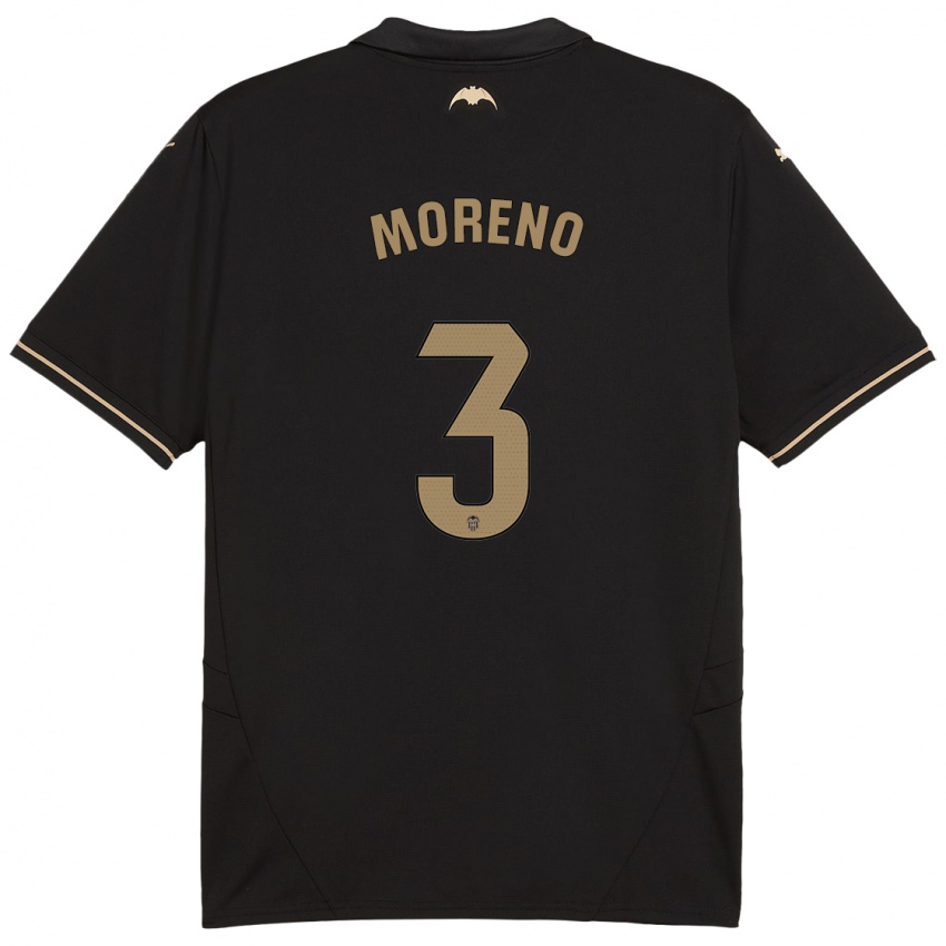 Niño Camiseta Diego Moreno #3 Negro 2ª Equipación 2024/25 La Camisa