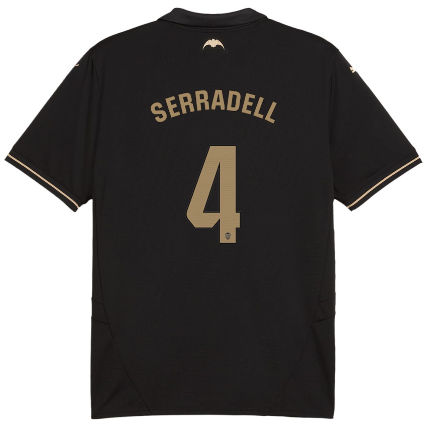 Niño Camiseta Álex Serradell #4 Negro 2ª Equipación 2024/25 La Camisa