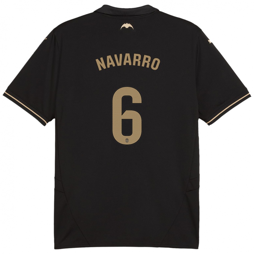 Niño Camiseta Javi Navarro #6 Negro 2ª Equipación 2024/25 La Camisa