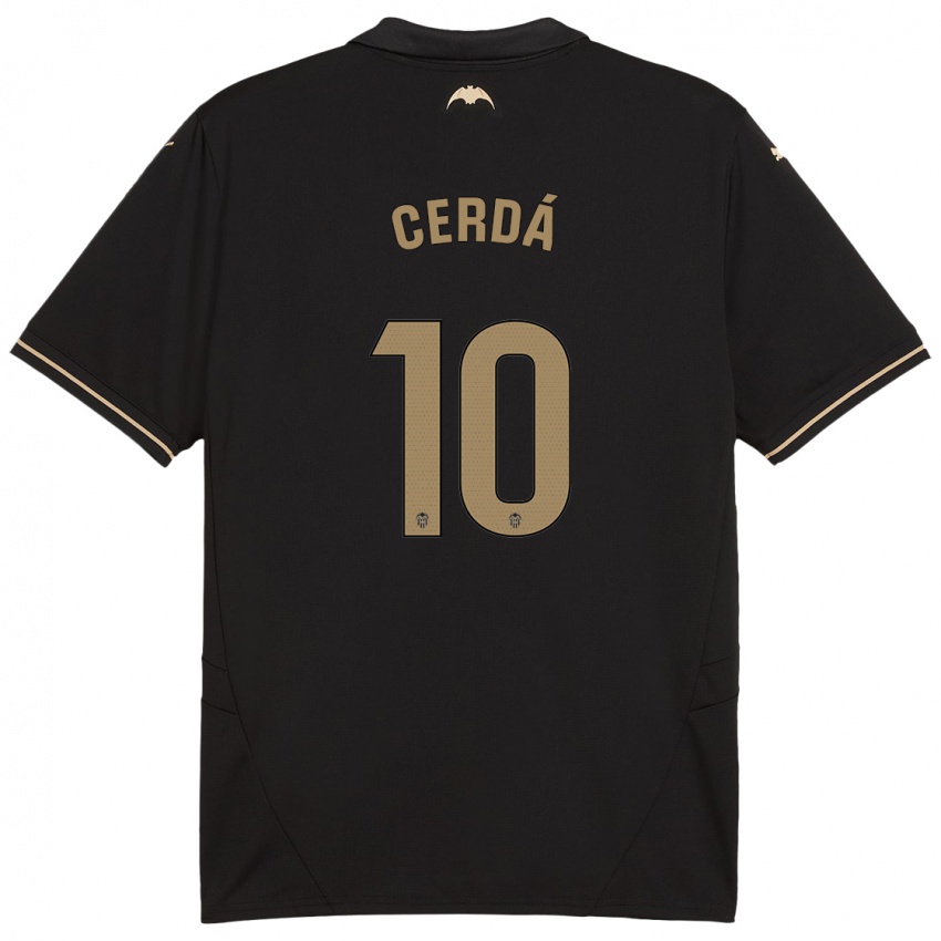 Niño Camiseta Alex Cerdá #10 Negro 2ª Equipación 2024/25 La Camisa