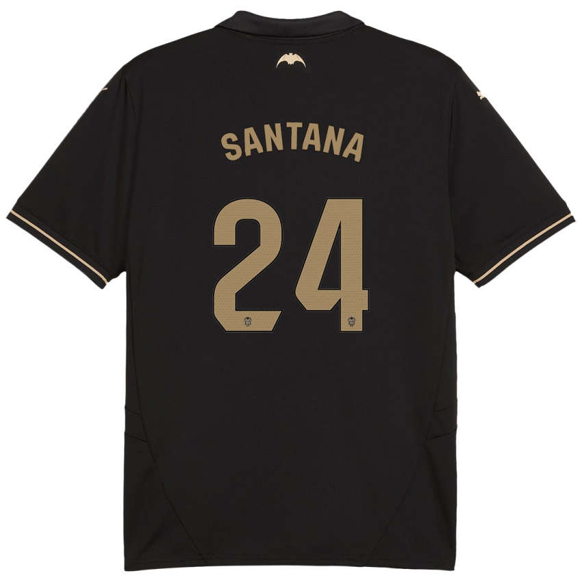 Niño Camiseta Ismael Santana #24 Negro 2ª Equipación 2024/25 La Camisa