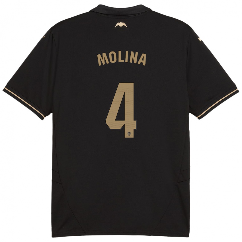 Niño Camiseta María Molina #4 Negro 2ª Equipación 2024/25 La Camisa