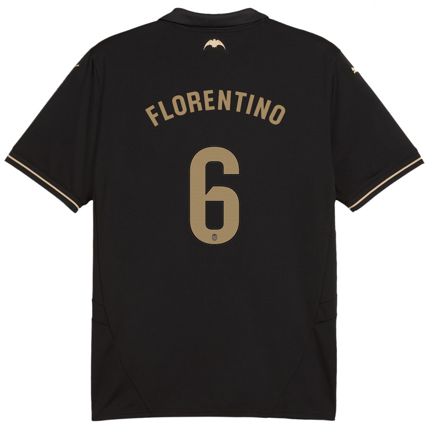 Niño Camiseta Claudia Florentino #6 Negro 2ª Equipación 2024/25 La Camisa