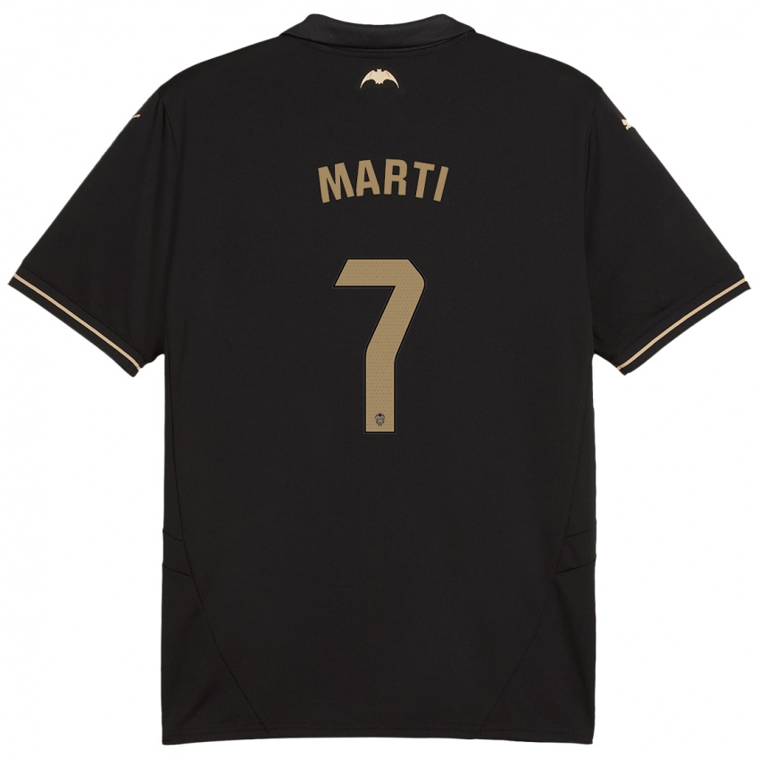 Niño Camiseta Marina Martí #7 Negro 2ª Equipación 2024/25 La Camisa