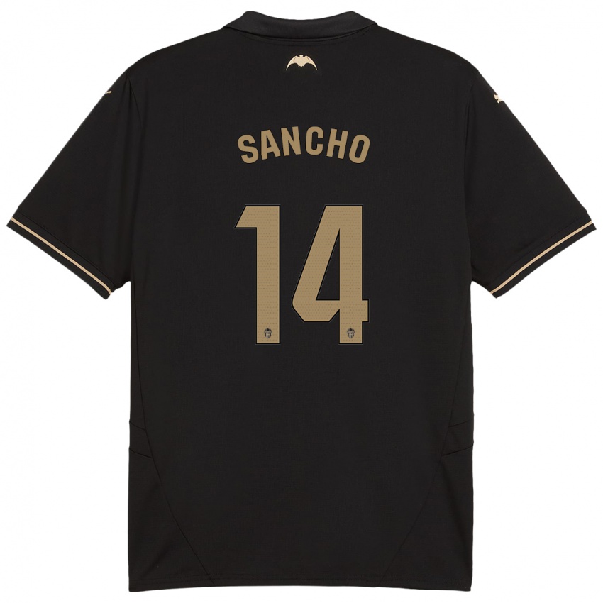 Niño Camiseta Pauleta Sancho #14 Negro 2ª Equipación 2024/25 La Camisa