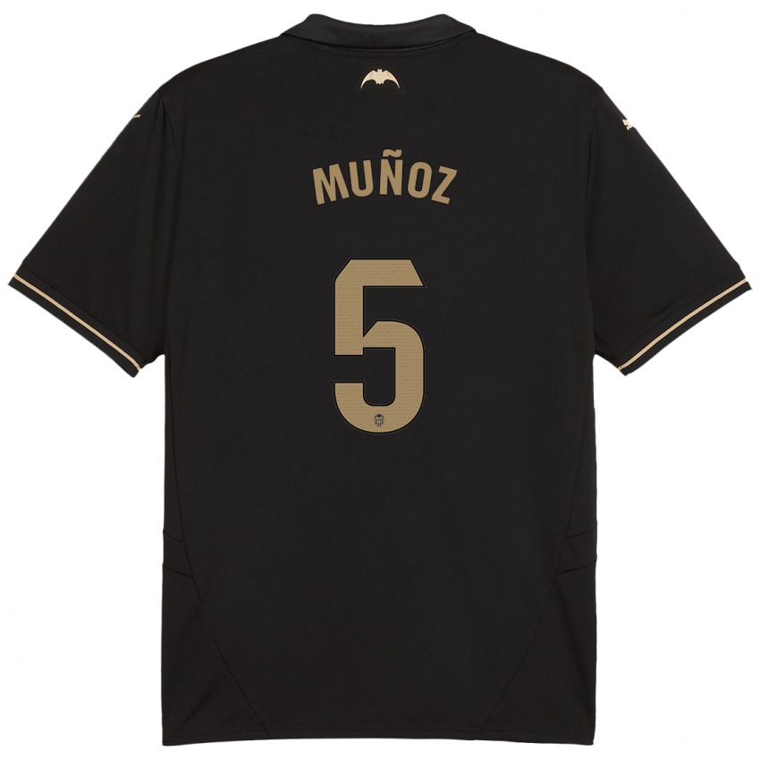 Niño Camiseta Iván Muñoz #5 Negro 2ª Equipación 2024/25 La Camisa