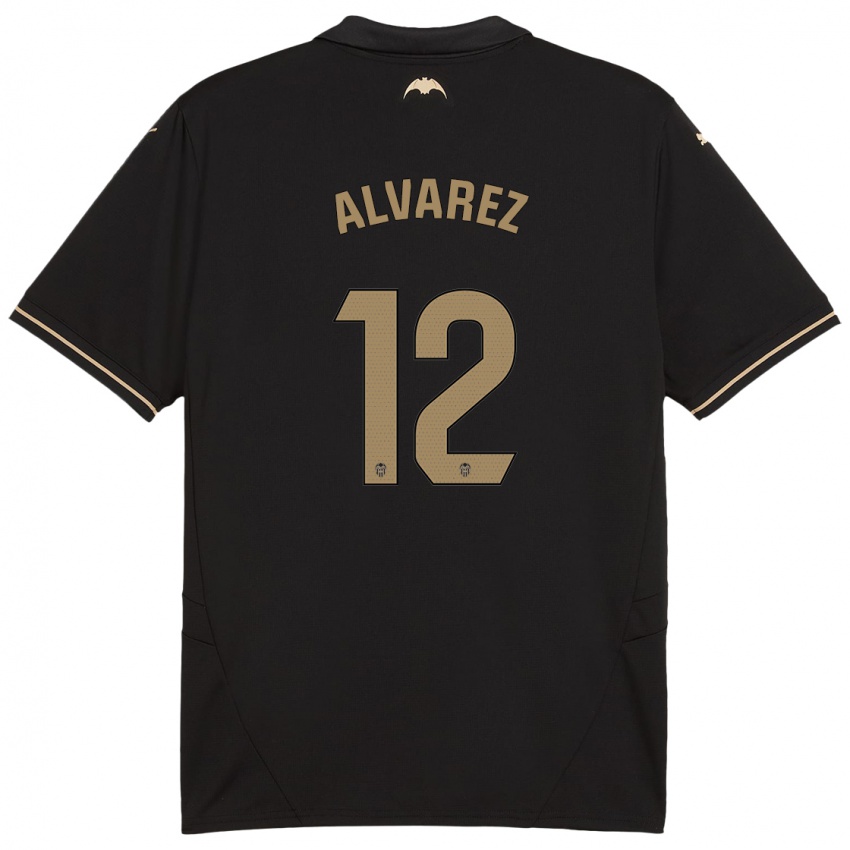 Niño Camiseta Sofia Alvarez #12 Negro 2ª Equipación 2024/25 La Camisa