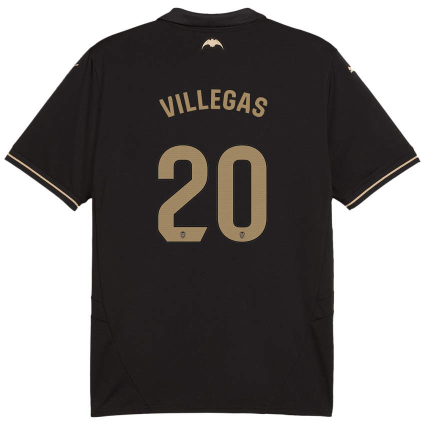 Niño Camiseta Noelia Villegas #20 Negro 2ª Equipación 2024/25 La Camisa