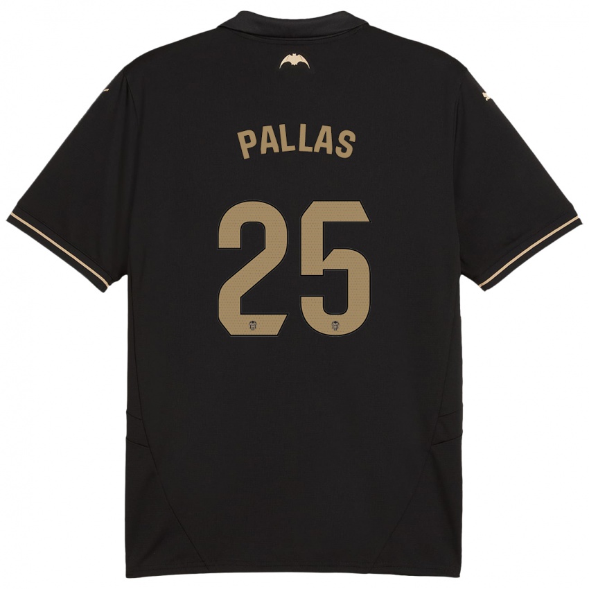 Niño Camiseta Nerea Pallas #25 Negro 2ª Equipación 2024/25 La Camisa