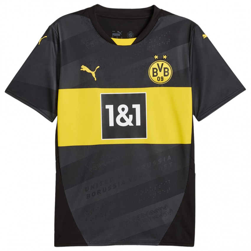 Niño Camiseta Jan-Luca Riedl #5 Negro Amarillo 2ª Equipación 2024/25 La Camisa