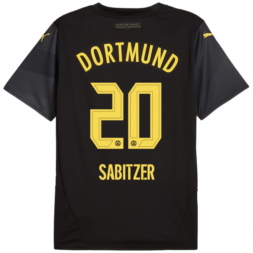 Niño Camiseta Marcel Sabitzer #20 Negro Amarillo 2ª Equipación 2024/25 La Camisa