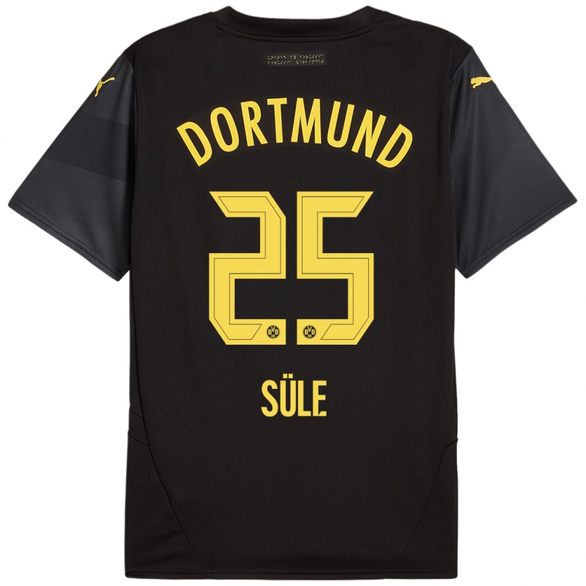 Niño Camiseta Niklas Sule #25 Negro Amarillo 2ª Equipación 2024/25 La Camisa