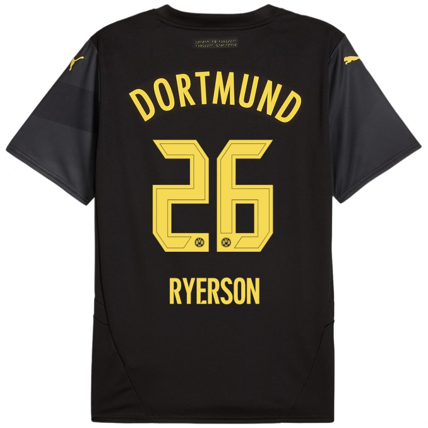 Niño Camiseta Julian Ryerson #26 Negro Amarillo 2ª Equipación 2024/25 La Camisa