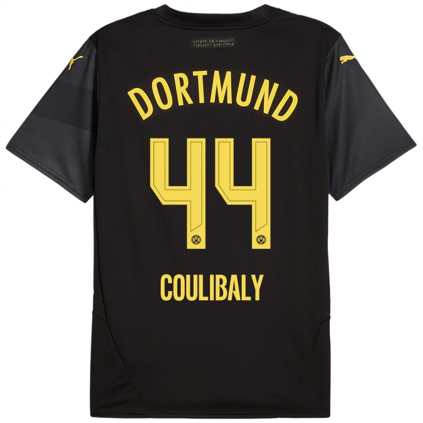 Niño Camiseta Soumaila Coulibaly #44 Negro Amarillo 2ª Equipación 2024/25 La Camisa