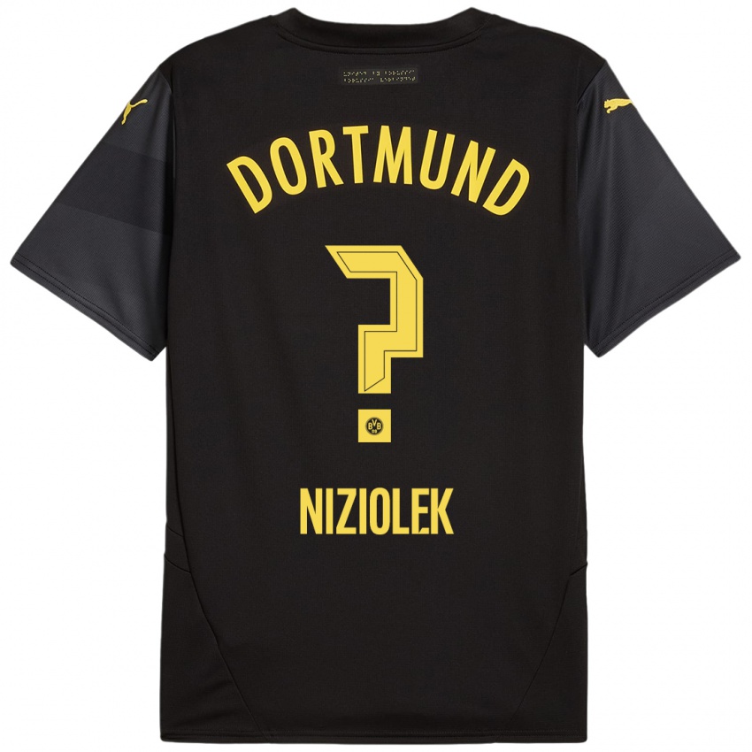 Niño Camiseta Alex Niziolek #0 Negro Amarillo 2ª Equipación 2024/25 La Camisa