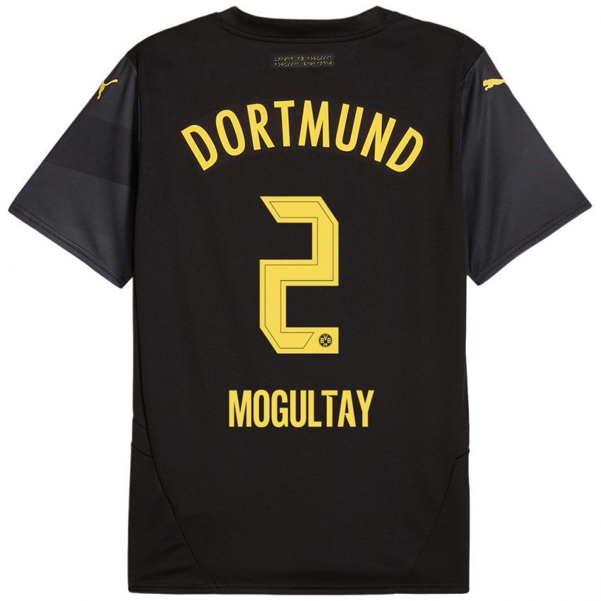 Niño Camiseta Baran Mogultay #2 Negro Amarillo 2ª Equipación 2024/25 La Camisa