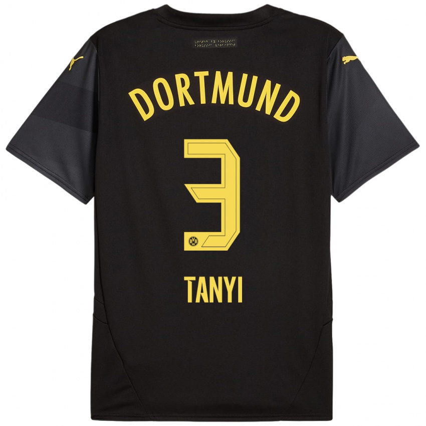 Niño Camiseta Paul Tanyi #3 Negro Amarillo 2ª Equipación 2024/25 La Camisa