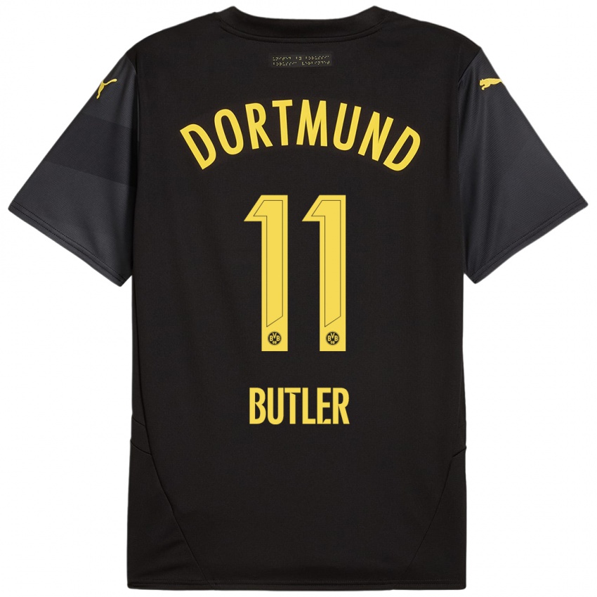 Niño Camiseta Justin Butler #11 Negro Amarillo 2ª Equipación 2024/25 La Camisa