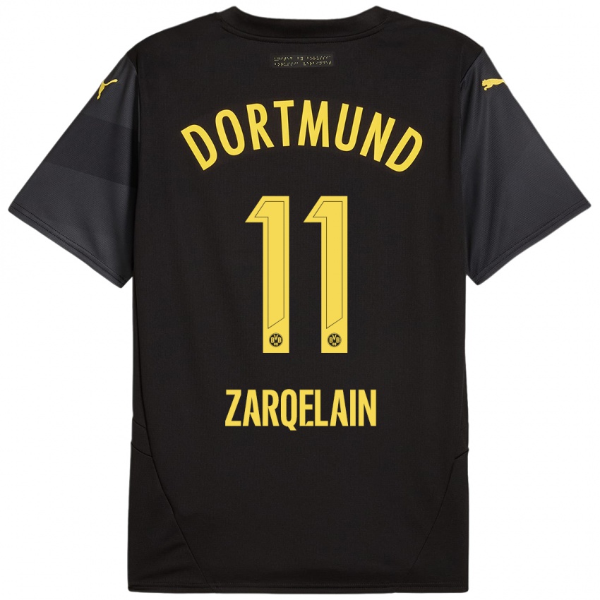 Niño Camiseta Fadi Zarqelain #11 Negro Amarillo 2ª Equipación 2024/25 La Camisa