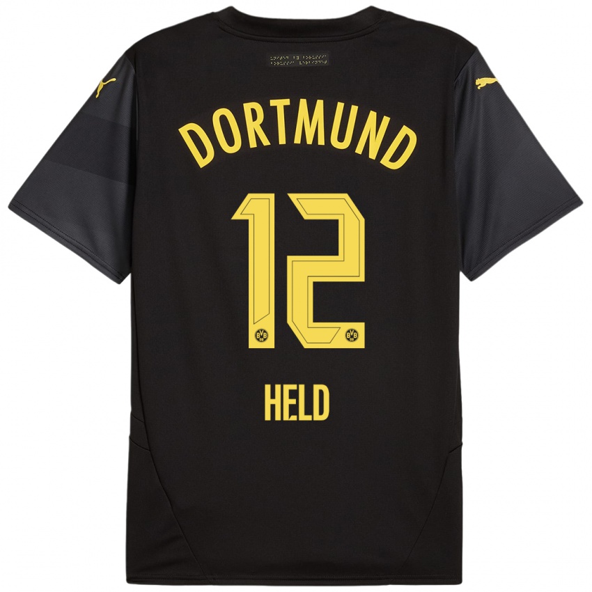 Niño Camiseta Aaron Held #12 Negro Amarillo 2ª Equipación 2024/25 La Camisa