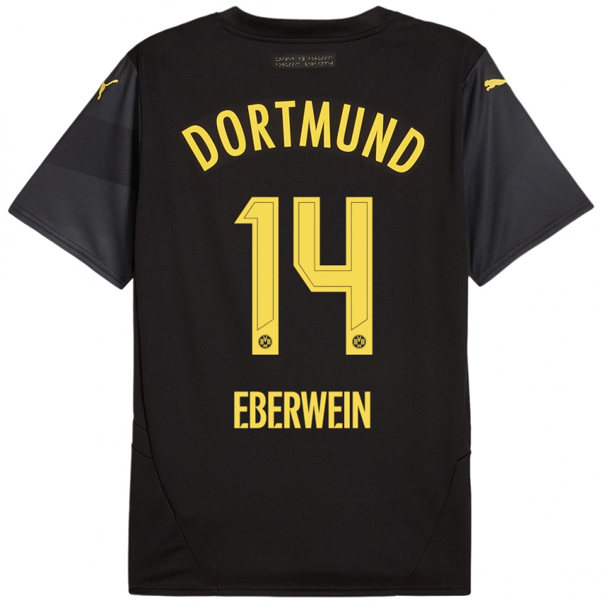 Niño Camiseta Michael Eberwein #14 Negro Amarillo 2ª Equipación 2024/25 La Camisa