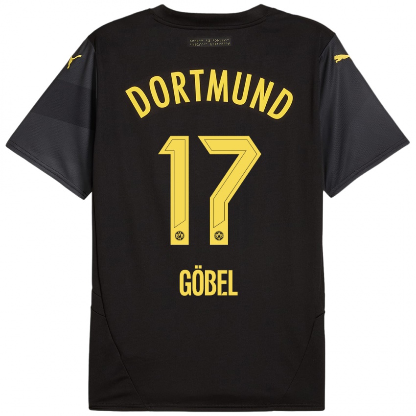 Niño Camiseta Patrick Göbel #17 Negro Amarillo 2ª Equipación 2024/25 La Camisa