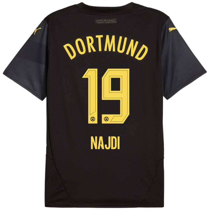 Niño Camiseta Ahmad Najdi #19 Negro Amarillo 2ª Equipación 2024/25 La Camisa