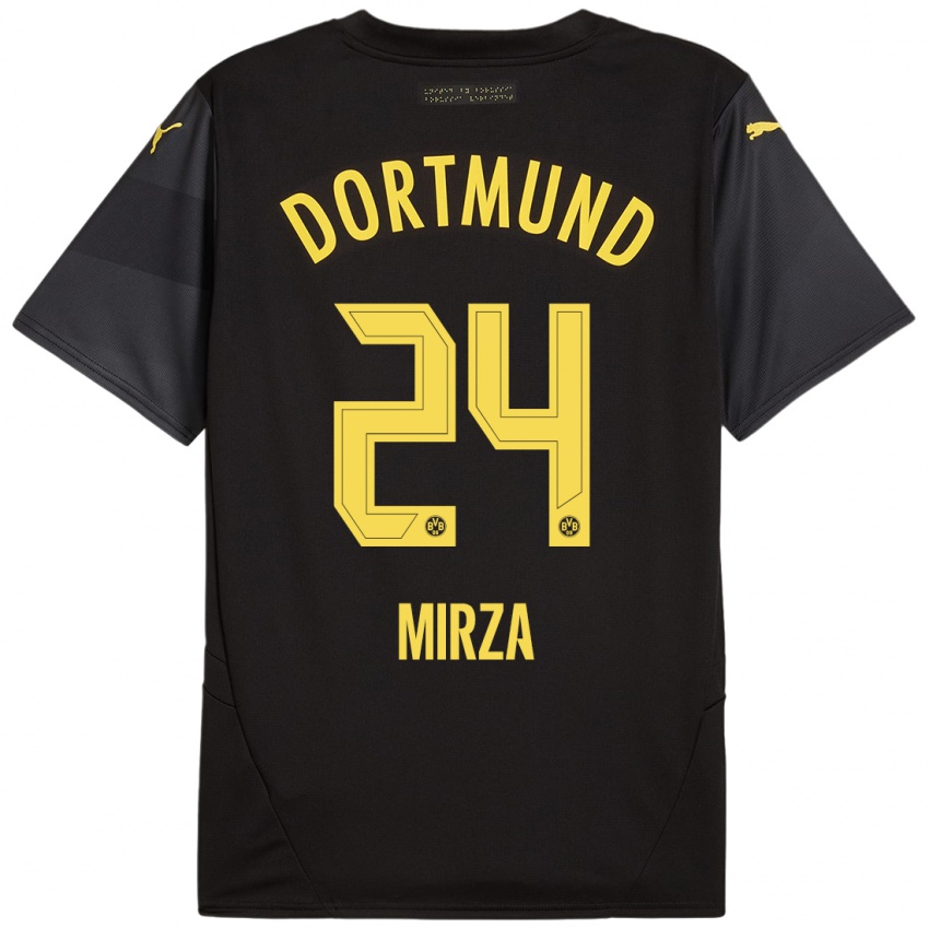 Niño Camiseta Marwan-Omir Mirza #24 Negro Amarillo 2ª Equipación 2024/25 La Camisa