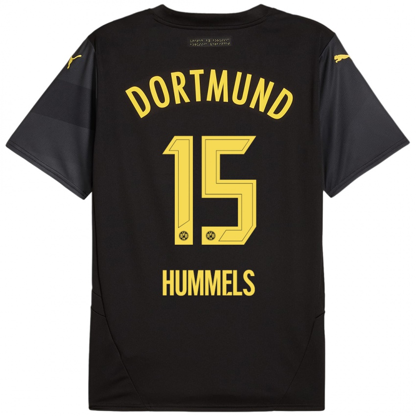 Niño Camiseta Mats Hummels #15 Negro Amarillo 2ª Equipación 2024/25 La Camisa