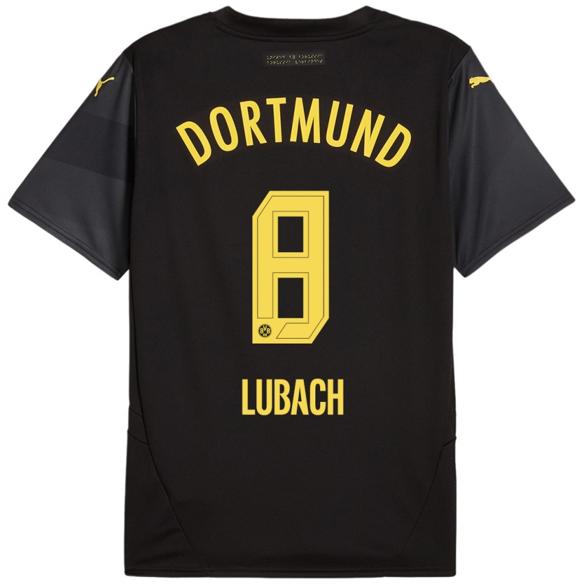 Niño Camiseta Rafael Lubach #8 Negro Amarillo 2ª Equipación 2024/25 La Camisa