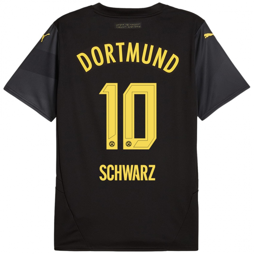 Niño Camiseta Oskar Schwarz #10 Negro Amarillo 2ª Equipación 2024/25 La Camisa