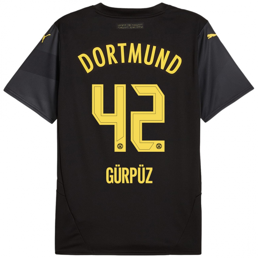 Niño Camiseta Goktan Gurpuz #42 Negro Amarillo 2ª Equipación 2024/25 La Camisa