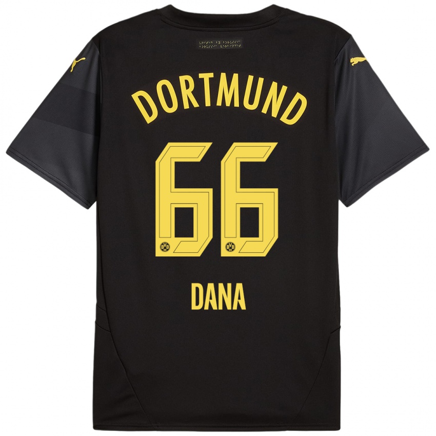 Niño Camiseta Bleckmann Dana #66 Negro Amarillo 2ª Equipación 2024/25 La Camisa