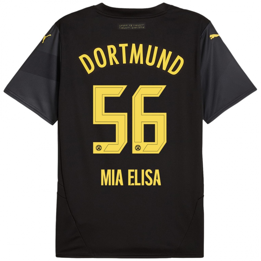 Niño Camiseta Bomnuter Mia Elisa #56 Negro Amarillo 2ª Equipación 2024/25 La Camisa