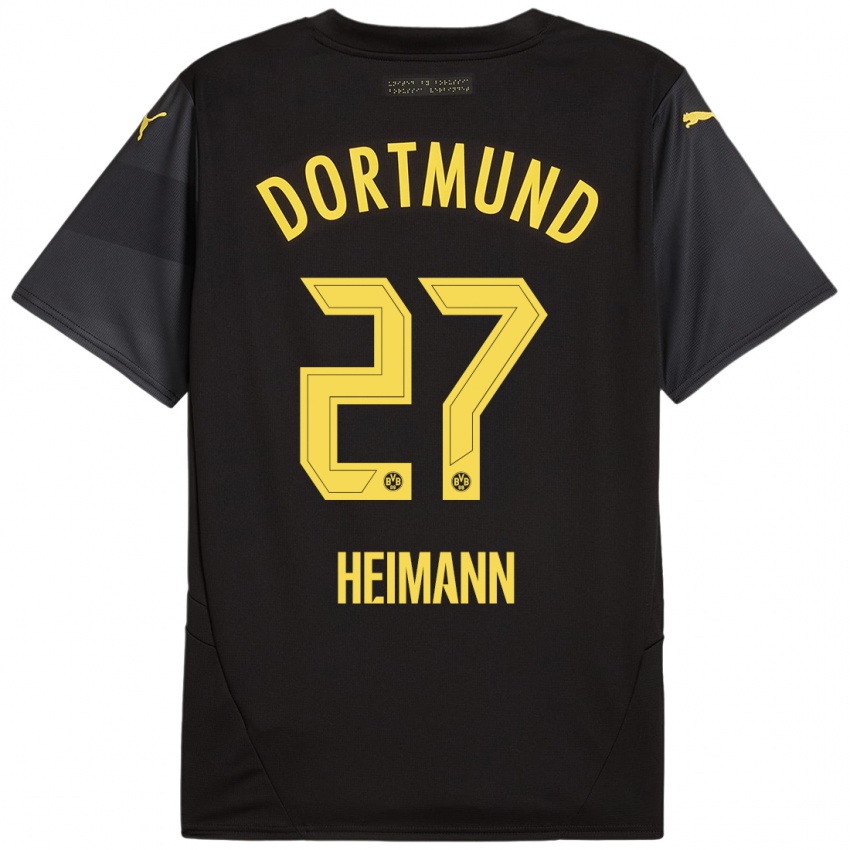 Niño Camiseta Wesley Heimann #27 Negro Amarillo 2ª Equipación 2024/25 La Camisa