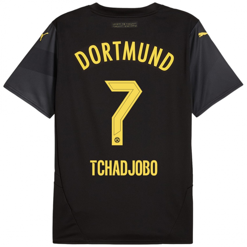 Niño Camiseta Dia Tchadjobo #7 Negro Amarillo 2ª Equipación 2024/25 La Camisa