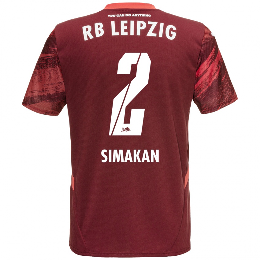 Niño Camiseta Mohamed Simakan #2 Borgoña 2ª Equipación 2024/25 La Camisa