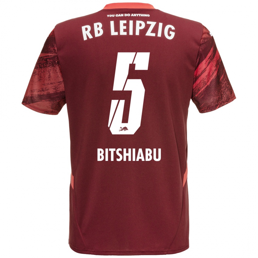 Niño Camiseta El Chadaille Bitshiabu #5 Borgoña 2ª Equipación 2024/25 La Camisa