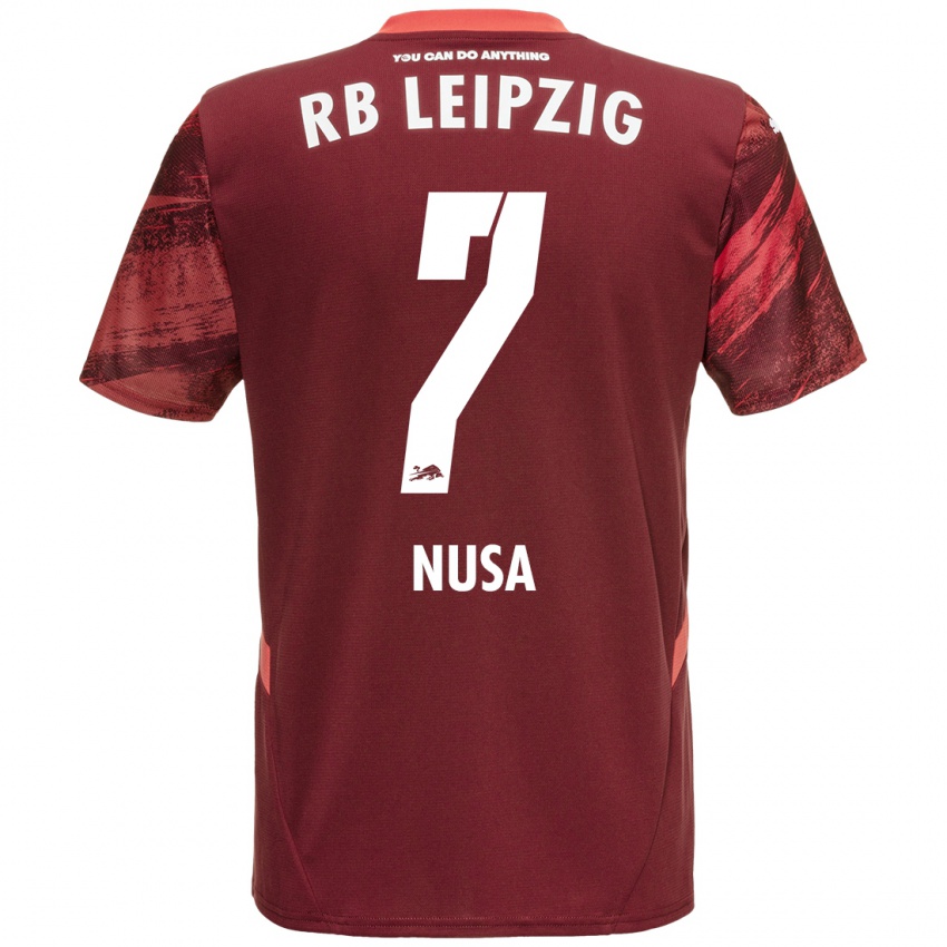 Niño Camiseta Antonio Nusa #7 Borgoña 2ª Equipación 2024/25 La Camisa