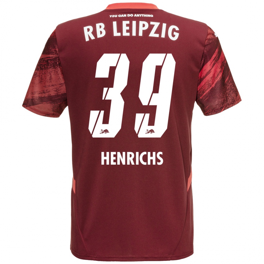 Niño Camiseta Benjamin Henrichs #39 Borgoña 2ª Equipación 2024/25 La Camisa