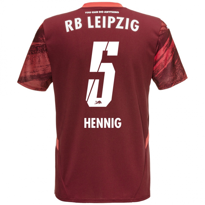 Niño Camiseta Lenny Hennig #5 Borgoña 2ª Equipación 2024/25 La Camisa