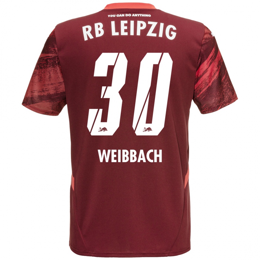 Niño Camiseta Noah Weißbach #30 Borgoña 2ª Equipación 2024/25 La Camisa