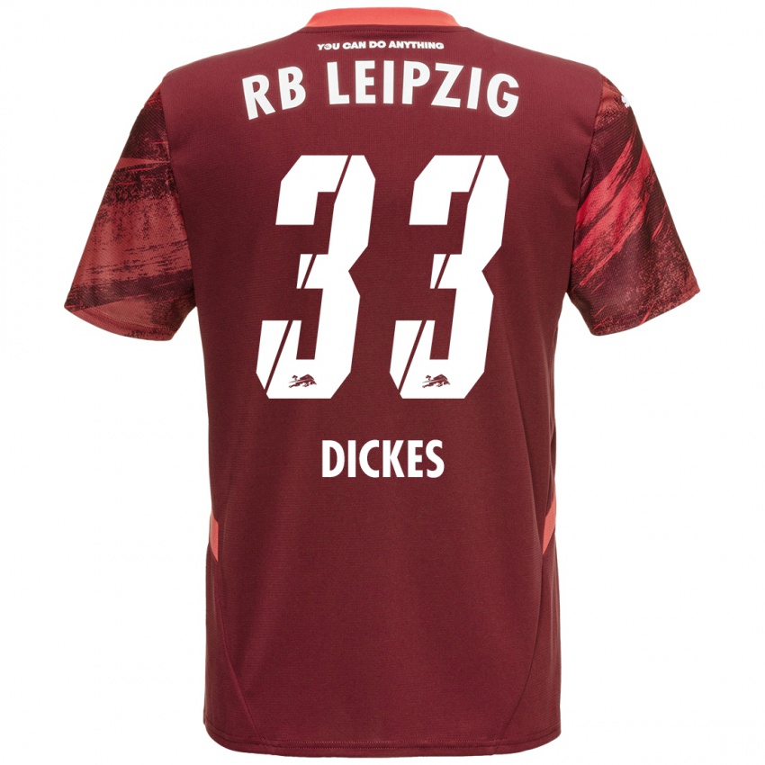 Niño Camiseta Fernando Dickes #33 Borgoña 2ª Equipación 2024/25 La Camisa