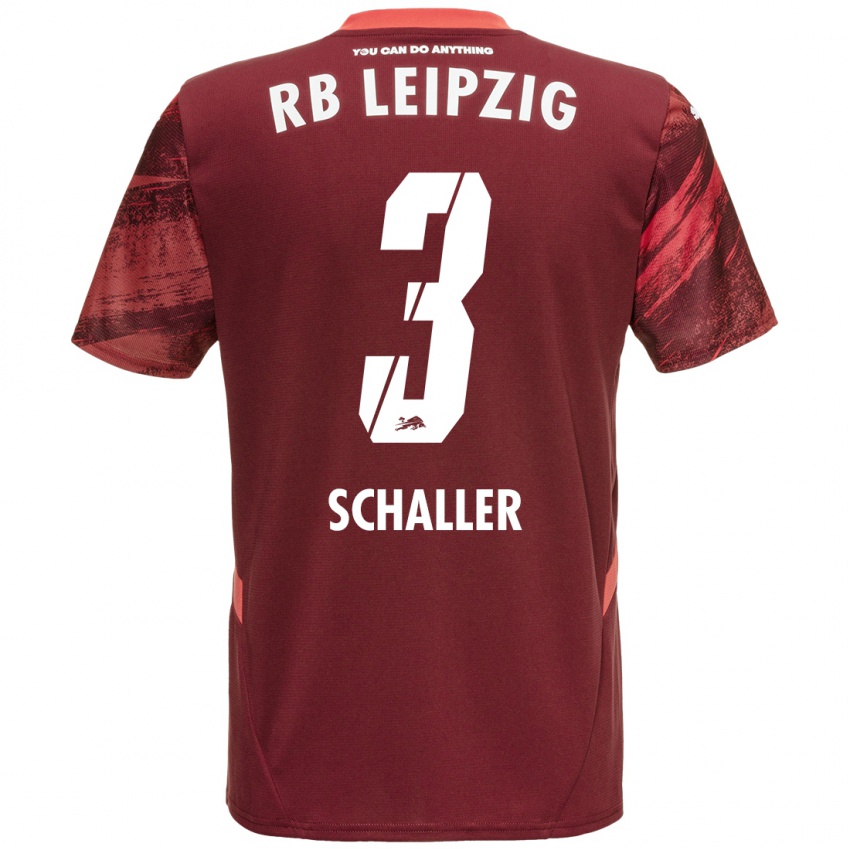 Niño Camiseta Josefine Schaller #3 Borgoña 2ª Equipación 2024/25 La Camisa