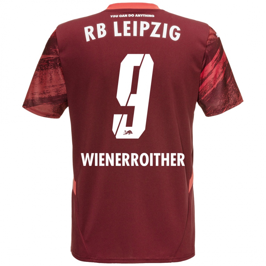 Niño Camiseta Katja Wienerroither #9 Borgoña 2ª Equipación 2024/25 La Camisa