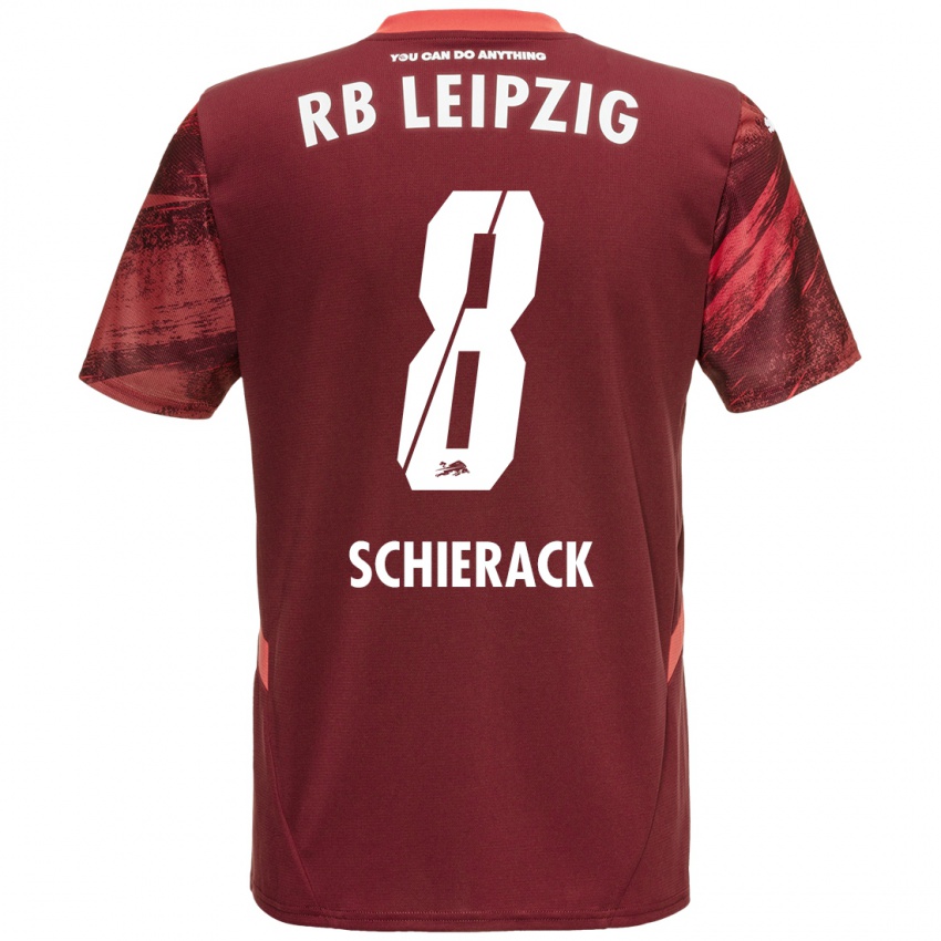 Niño Camiseta Simon Schierack #8 Borgoña 2ª Equipación 2024/25 La Camisa